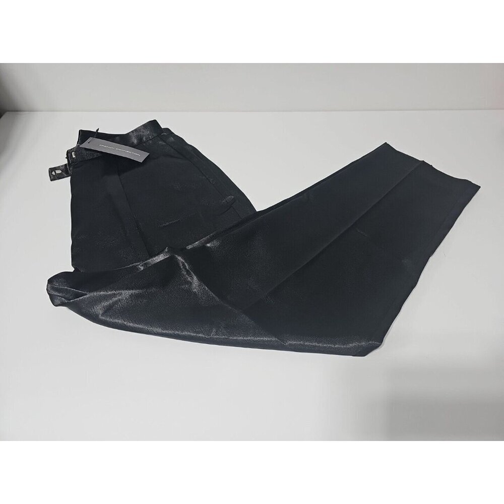 NEW French Connection Ladies sz 6 pants "Adaline Satin Trousers" black pleated